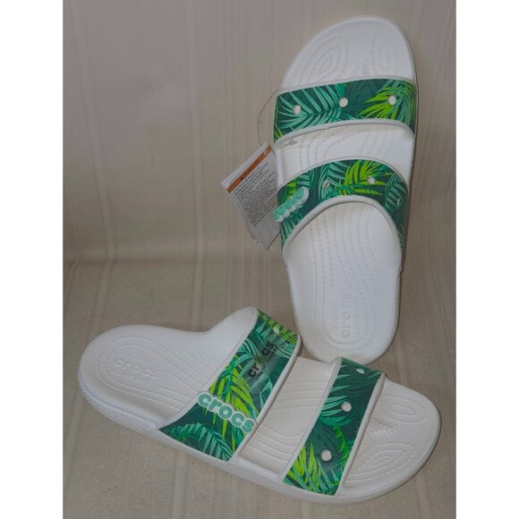 Crocs Iconic Comfort Classic Tropical Sandal Slip On Two Straps Women US 8 NEW - Picture 1 of 5